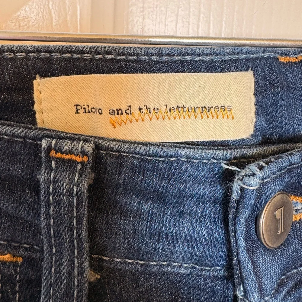 Anthropologie Pilcro Dark Wash Bootcut Mid Rise Jeans Indigo Denim Size 26